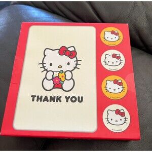 Hello Kitty Thank You Notecard set of 12 cards with envelopes and stickers